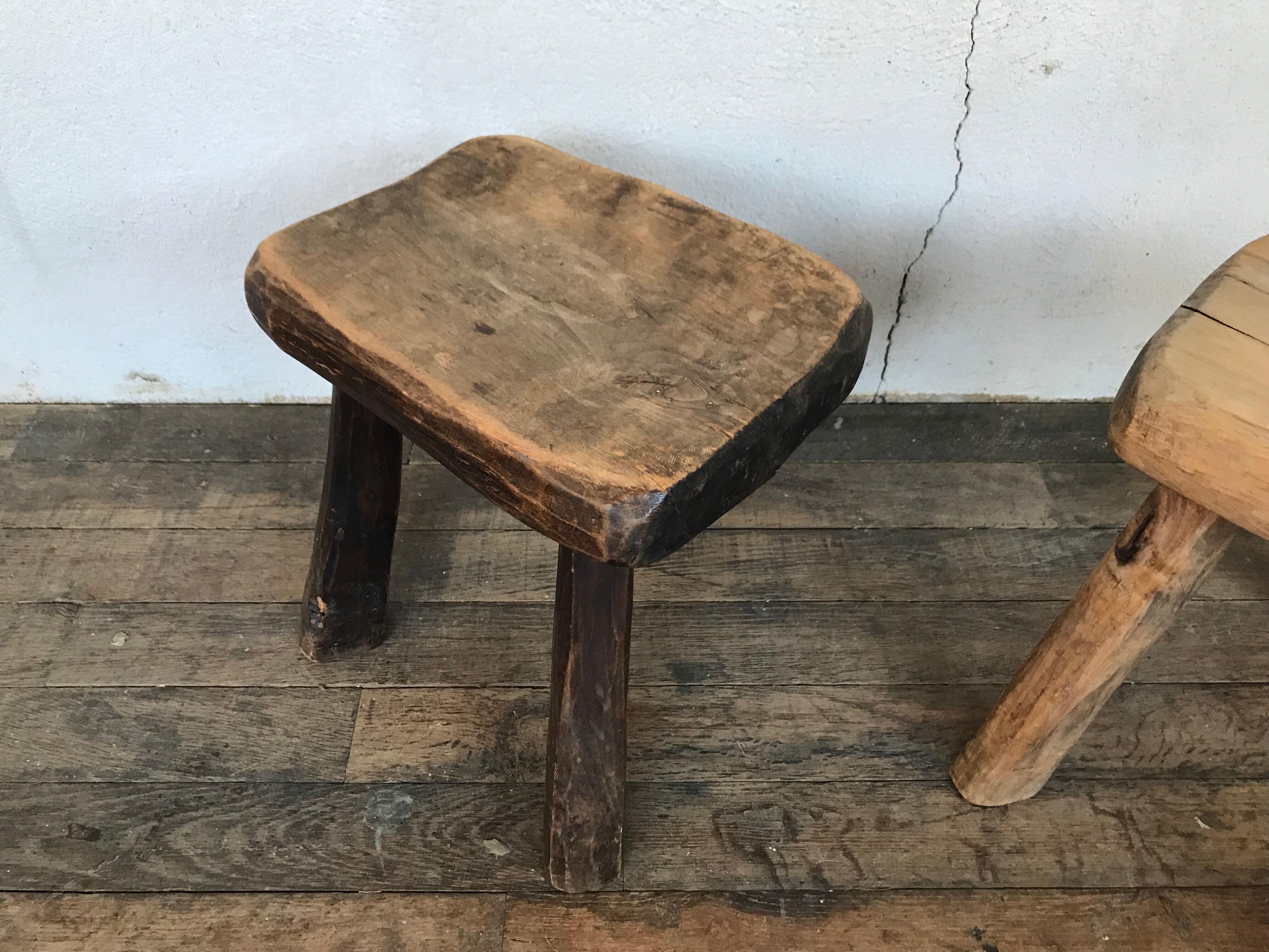 Pair of stools brutalist tripod gross desgin