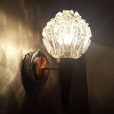 Vintage teak wall lamp from the 60s with chrome