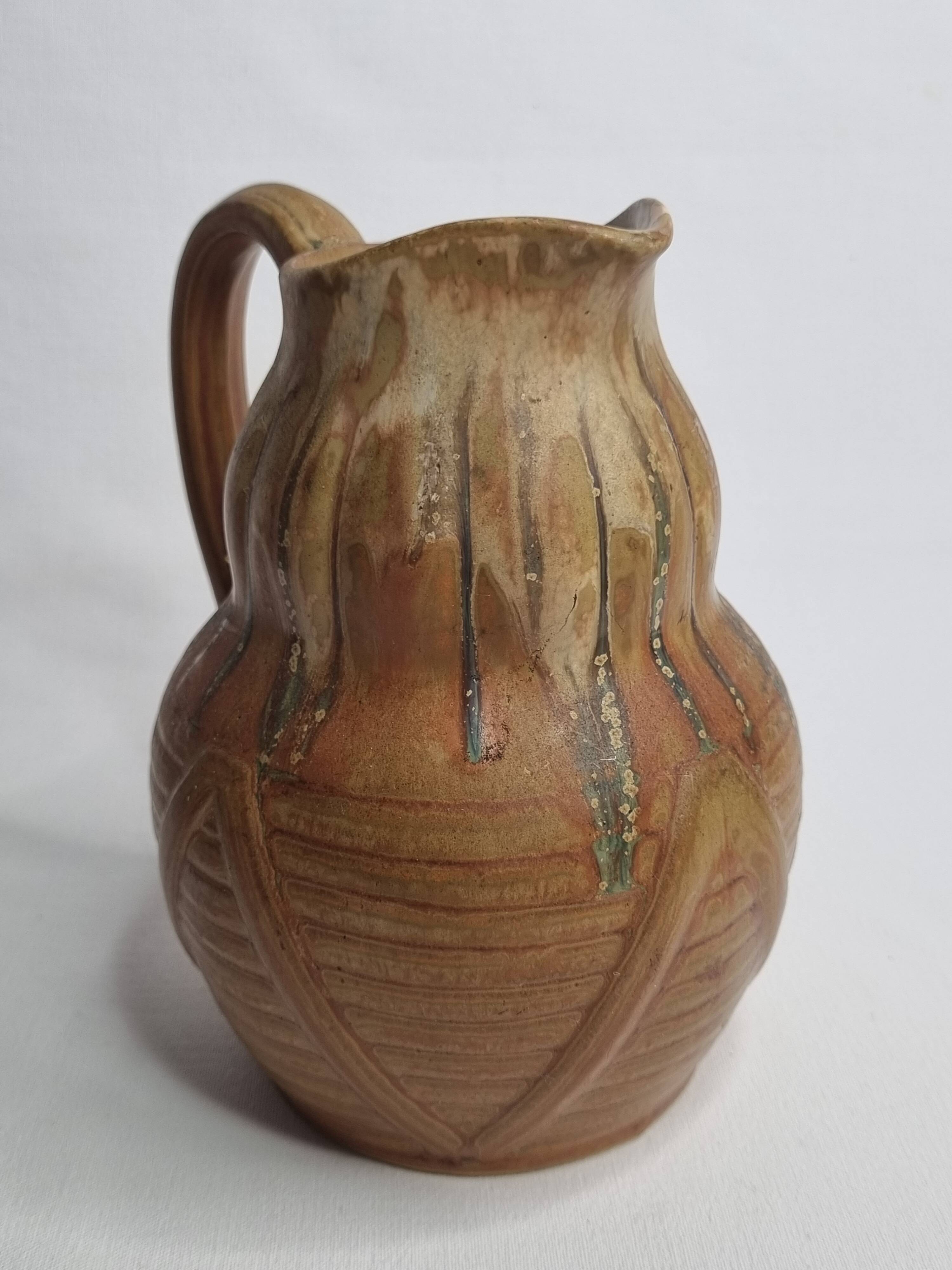 Pichet Art Déco en grès flammé de Denbac, Vierzon