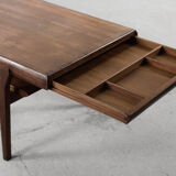 Danish extendable teak coffee table with drawer, 1960s