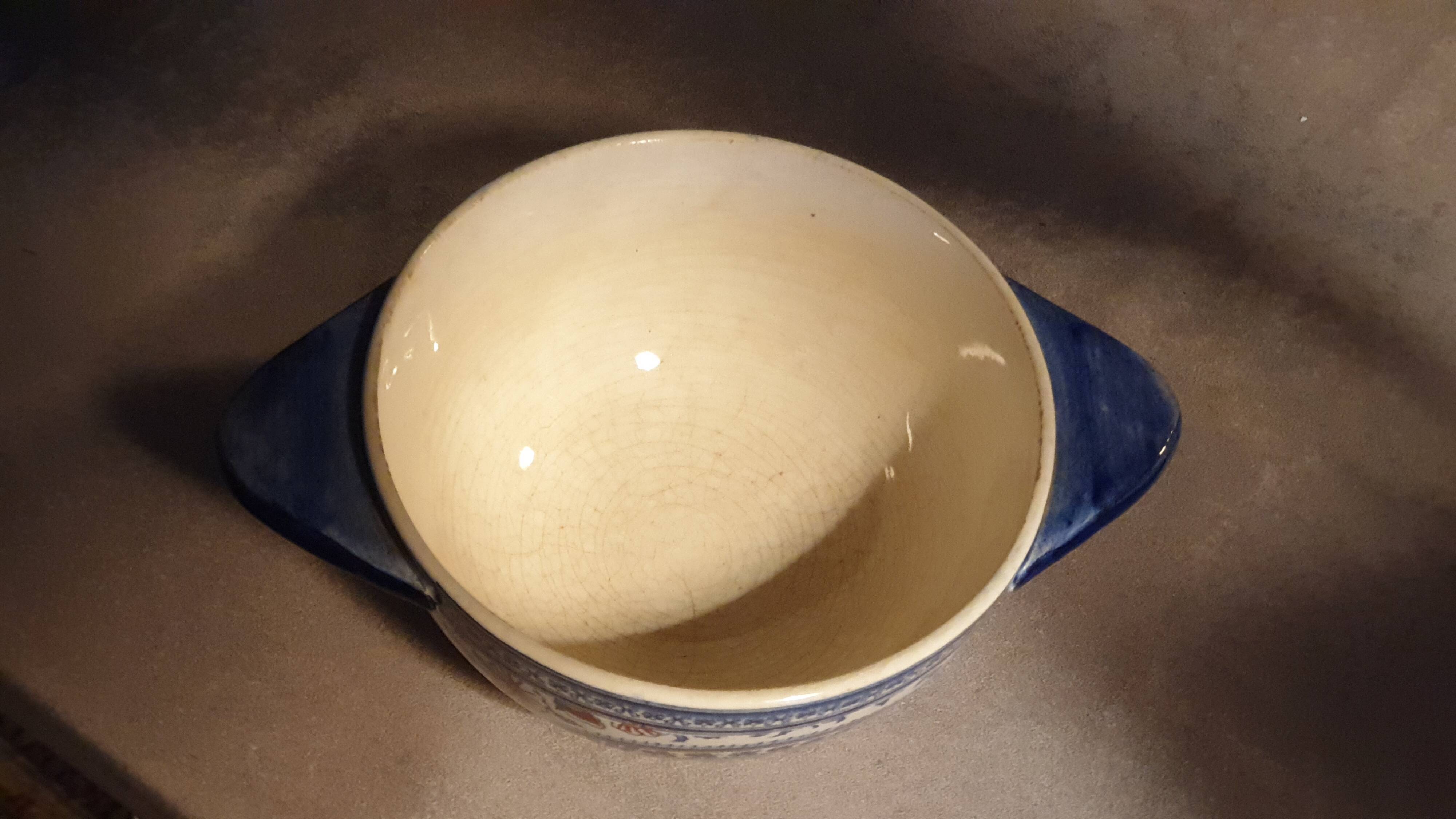 Bowl earthenware of gien cashmere decoration