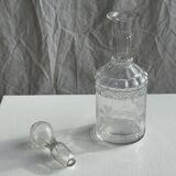 Small glass bottle with vintage round cap H22.5