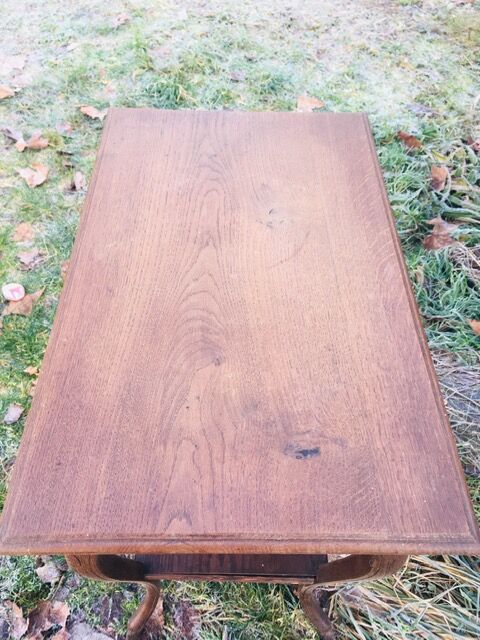Oak side table with goat legs from the 1940s.