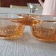 saleron pink glass - salt and pepper shaker - antique