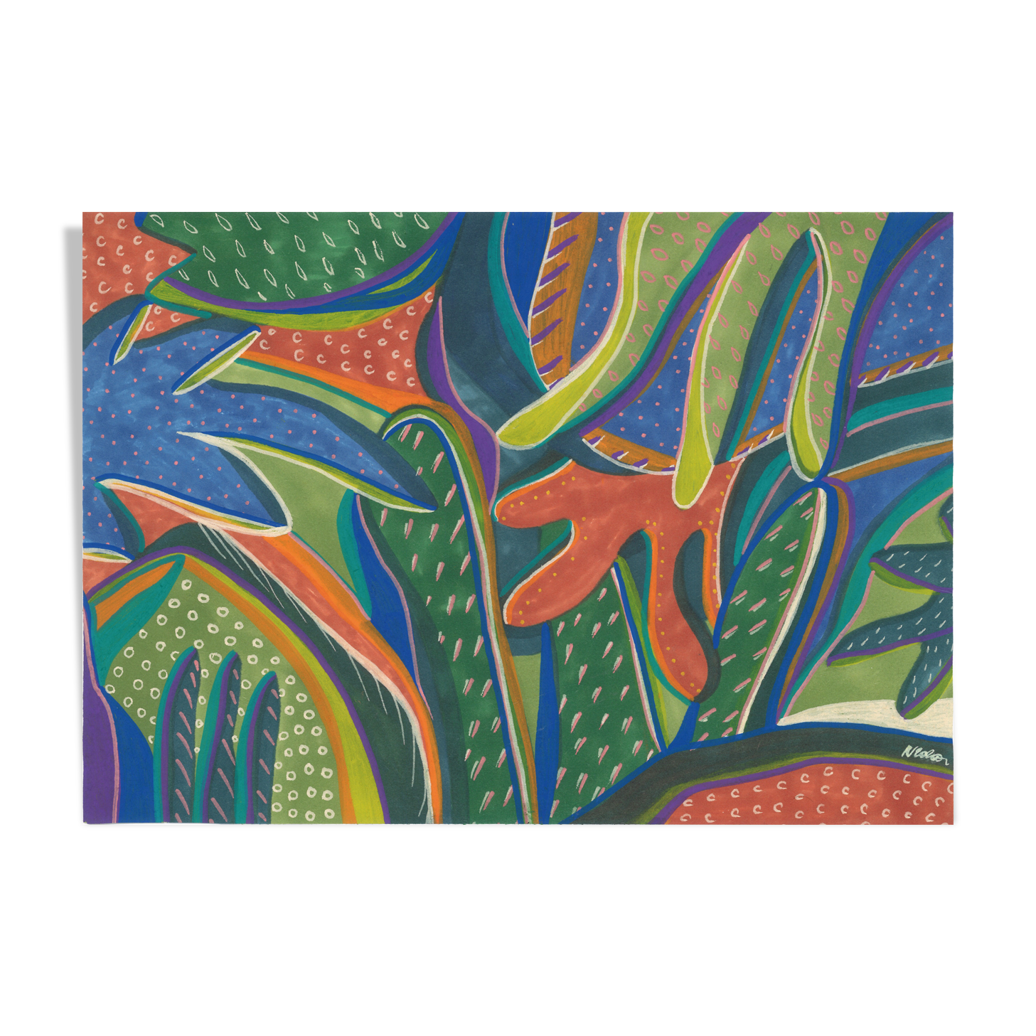 Green coral, illustration painting