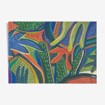 Green coral, illustration painting