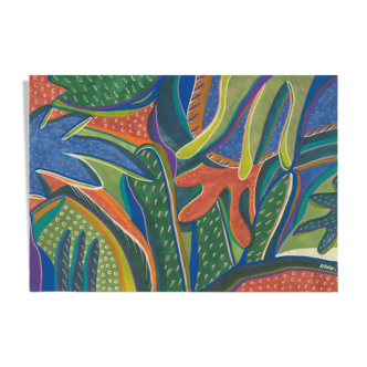 Corail vert, illustration peinture