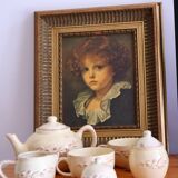Tableau ancien portrait jeune garçon reproduction