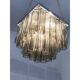 Contemporary Grey "Tronchi" in Venini Style Murano Glass Sputnik Squared Flush Mount