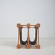 Double magazine holder in wood with linen, 1960s