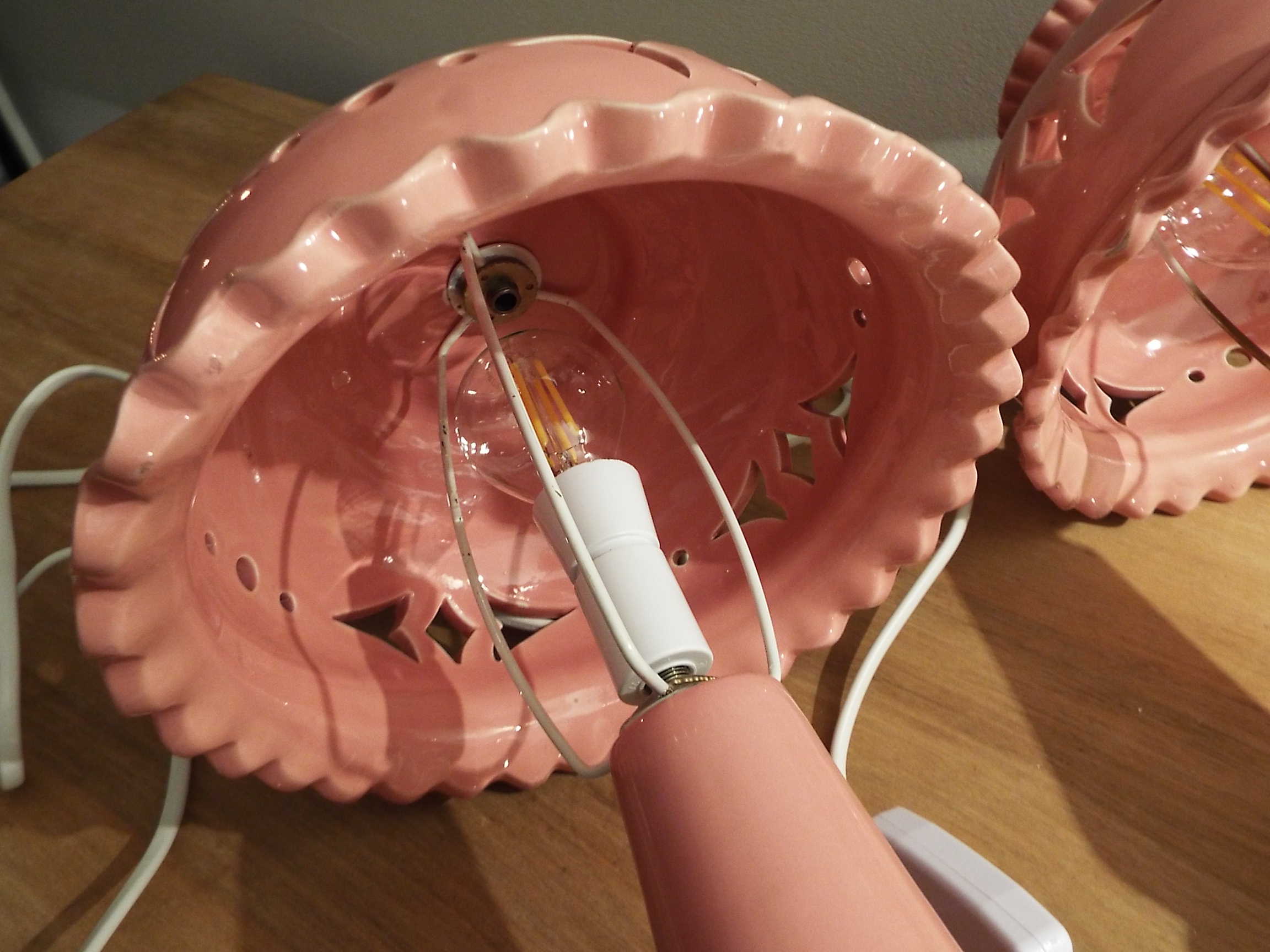 Pair of ceramic lamps