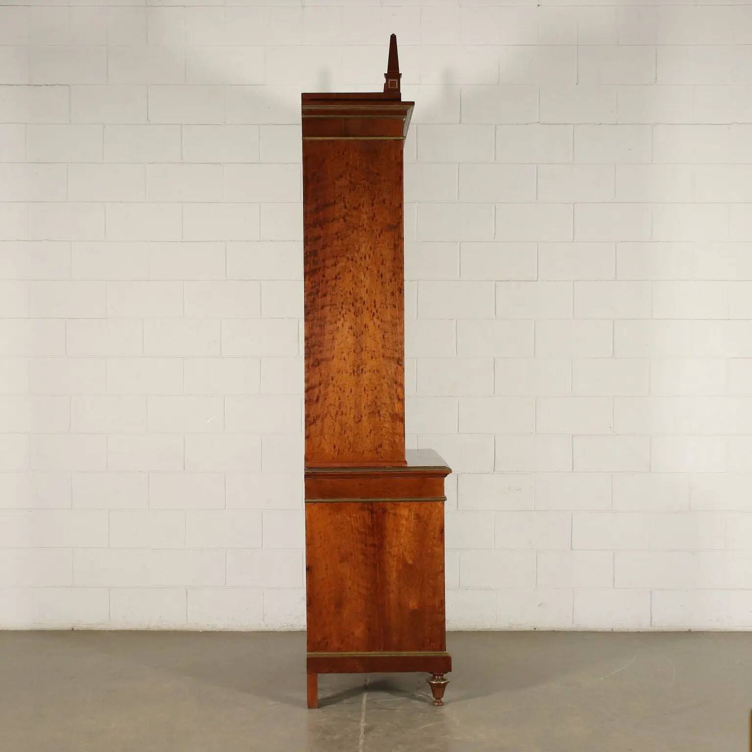 Empire library in mahogany veneer, sessile oak, France, early 19th century.