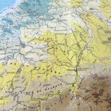 Vintage map of Netherlands Belgium Luxembourg 43x43cm from 1950