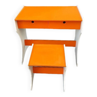Children's desk and stool, 1970, formica
