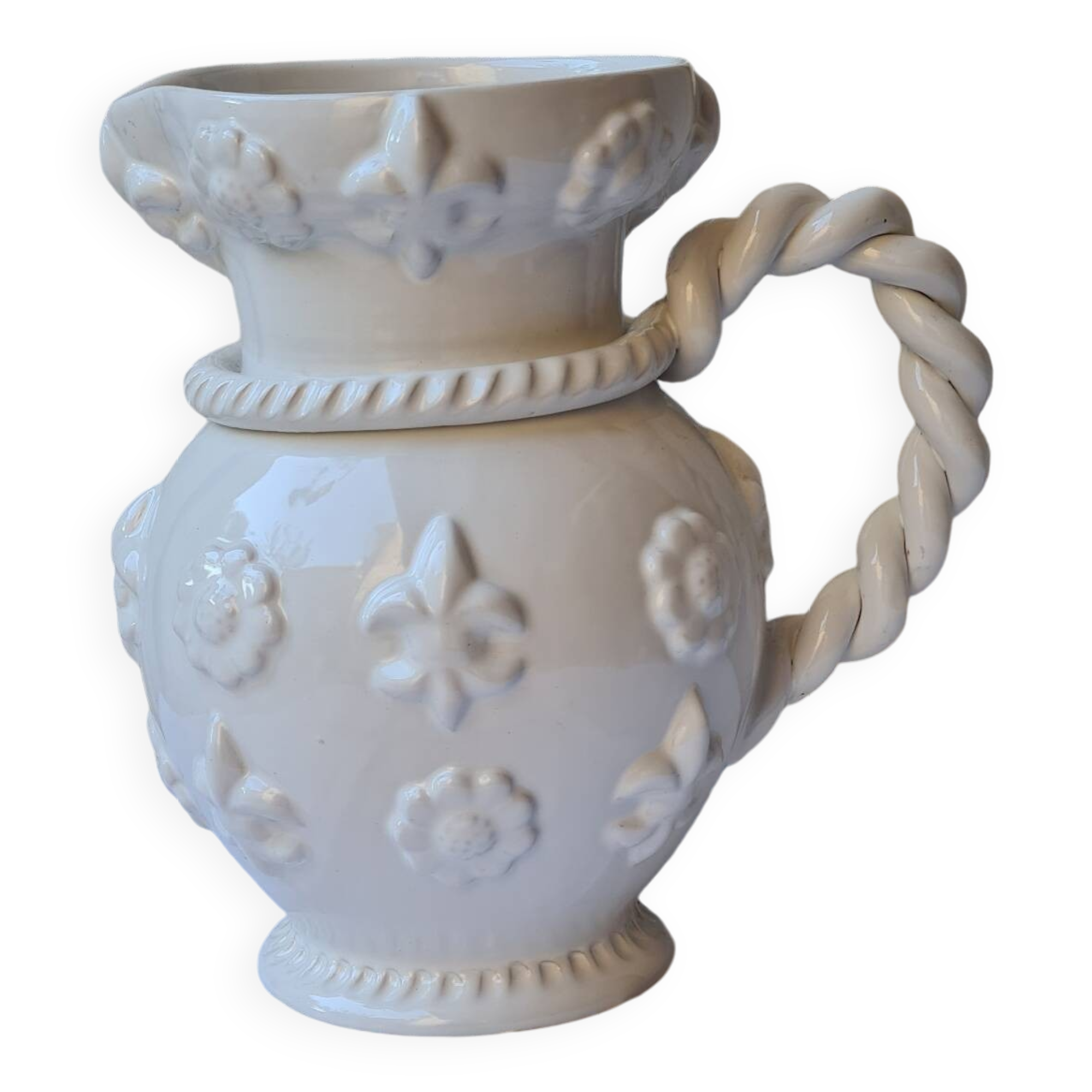 Émile Tessier white ceramic pitcher