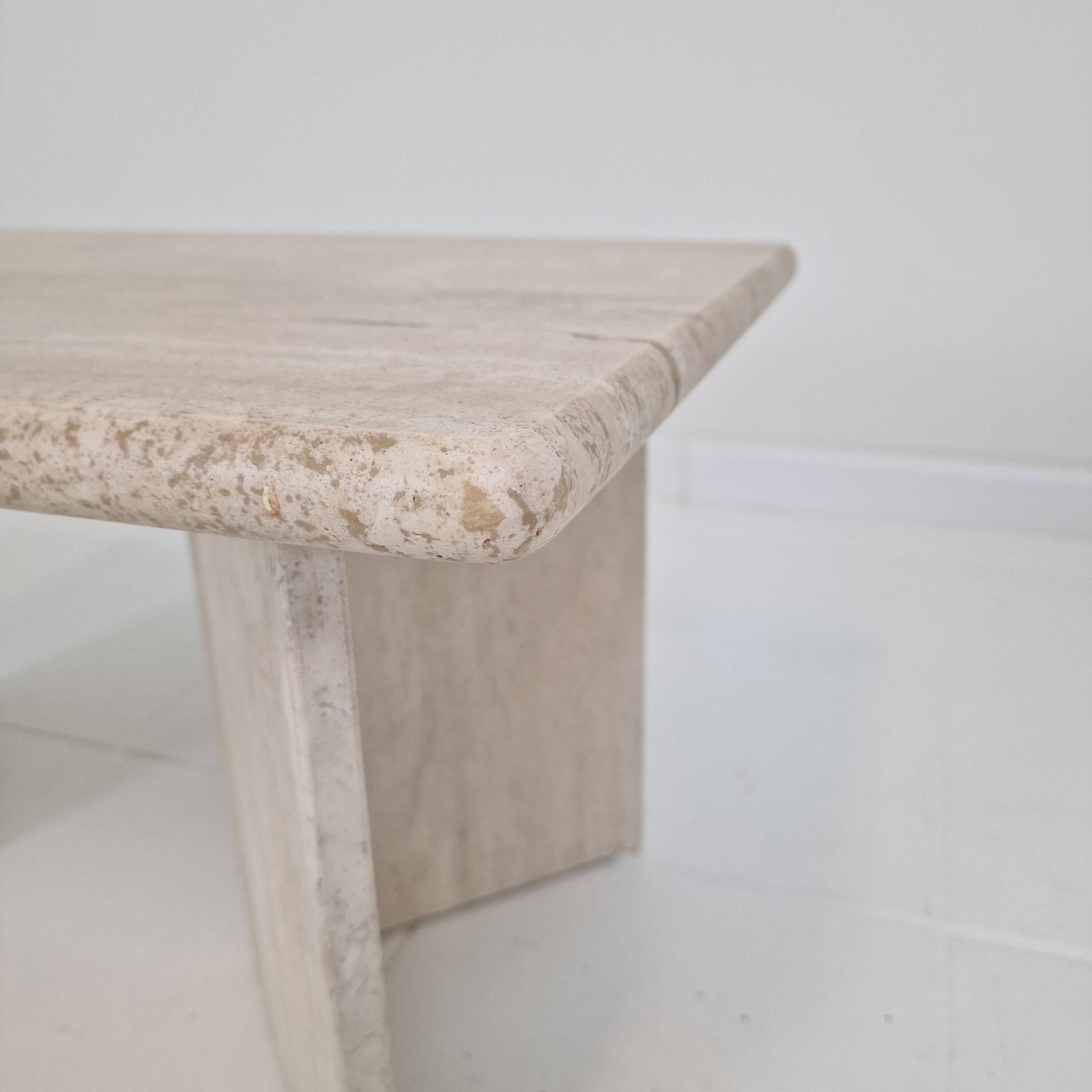 Rectangle Travertine Coffee or Side Table, Italy 1980s