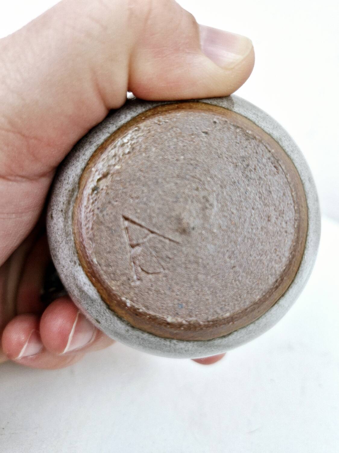 Vintage enameled stoneware service with 6 small bowls and a sugar bowl or sauce bowl