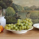 Compotier or plate on foot in ivory earthenware Sarreguemines