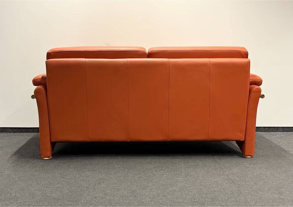 Himolla 2-Seater Orange Leather Sofa