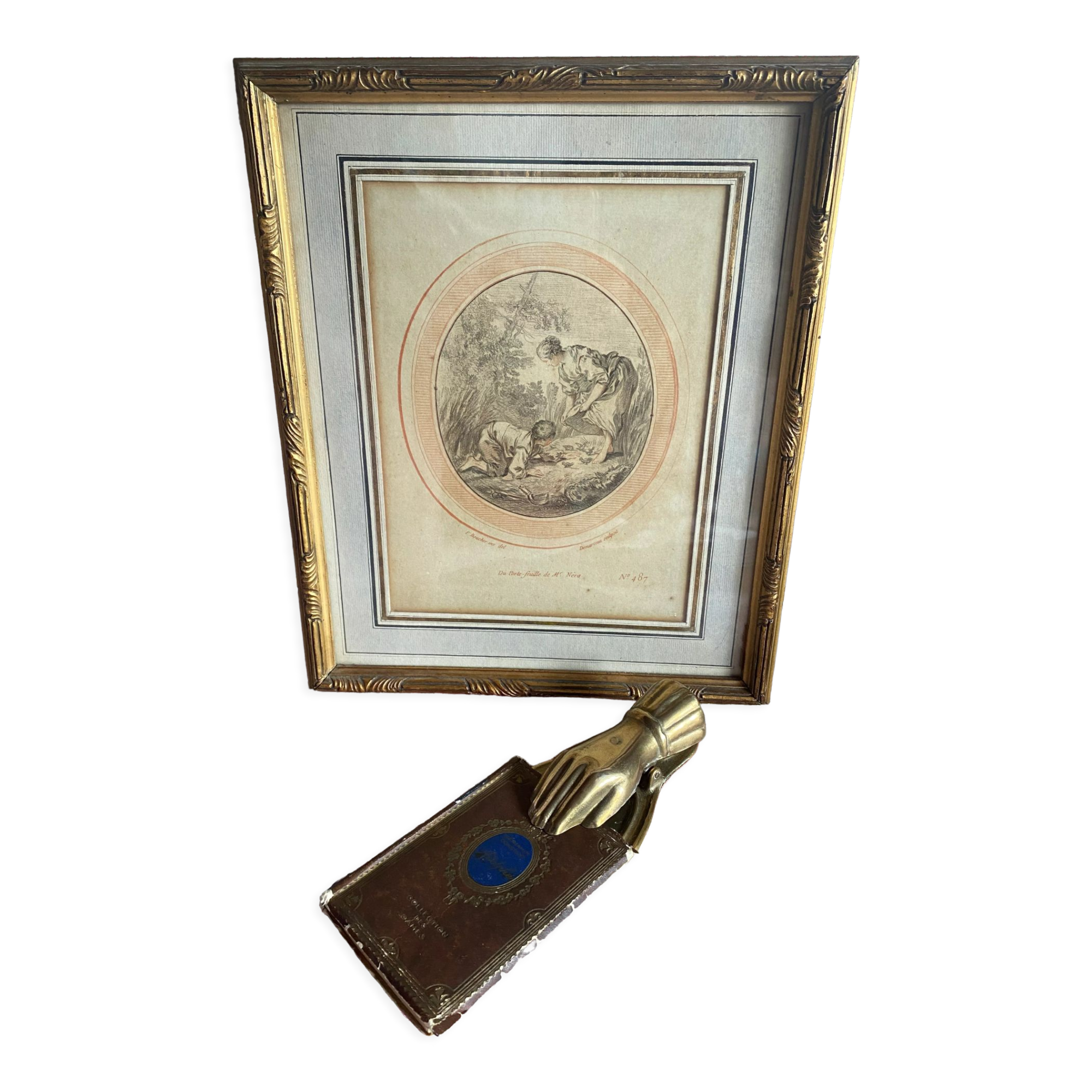 Antique gilded brass mail clip