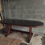 Oak table with glass top