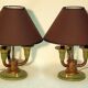 Paire de lampes Art Déco en laiton patiné