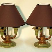 Paire de lampes Art Déco en laiton patiné