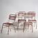 Antique red and white patio chairs (circa 1920). Set of 4 pieces