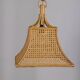 Vintage 1960s Bamboo and Straw Pendant Lamp, Italian Design