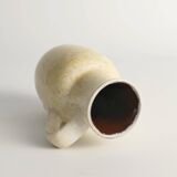 Mid-Century Modern Grey & Yellow Stoneware Vase with Handle by Strehla, Germany