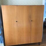 Vintage wardrobe veneer blond oak varnished