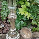 Eglomisé glass candle holders