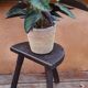 Old farmhouse stool in solid wood, brutalist & authentic, circa 1970's