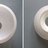 Chandelier in opaline, aged chiseled metal, 70