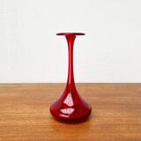 Vintage red glass solifleur vase by Cari Zalloni for WMF.