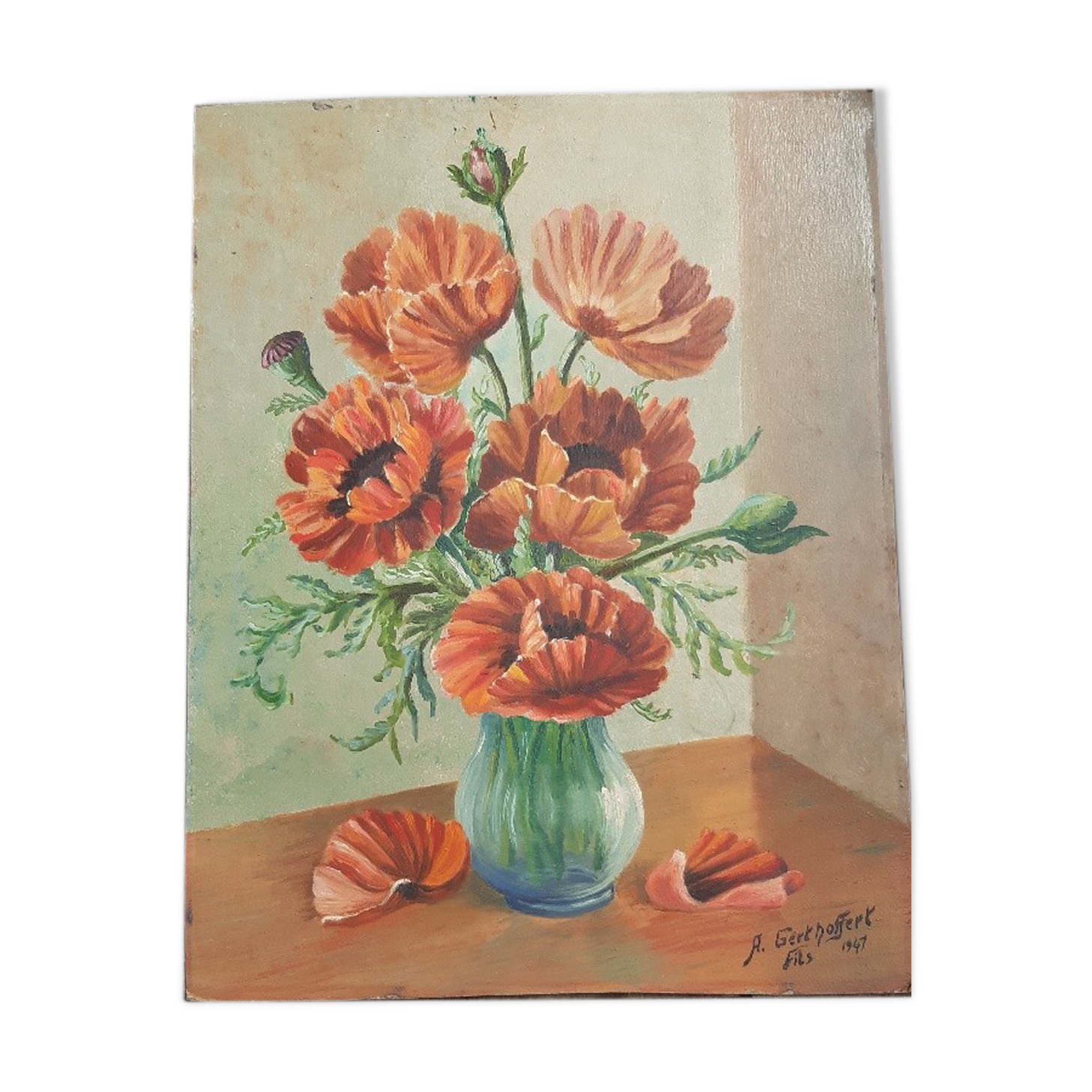 Oil on cardboard by Arthur Gerthoffert 1947