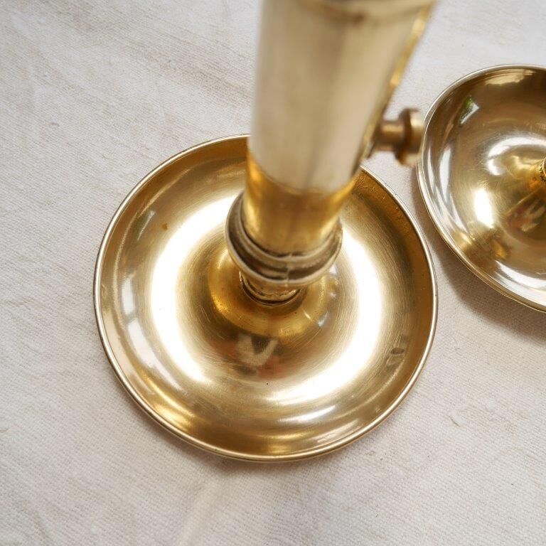 Set of 2 brass candle holders