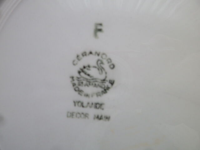 Set of 6 flat plates St Amand Céranord Yolande model