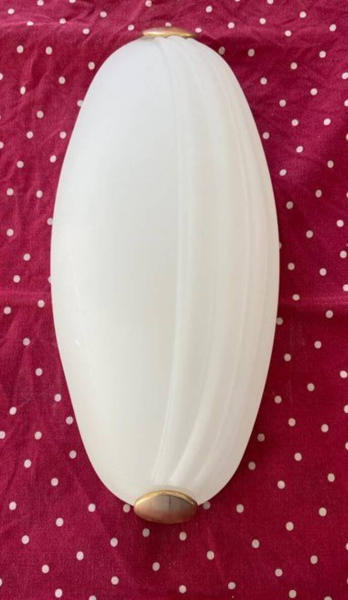 1980s frosted glass wall sconce