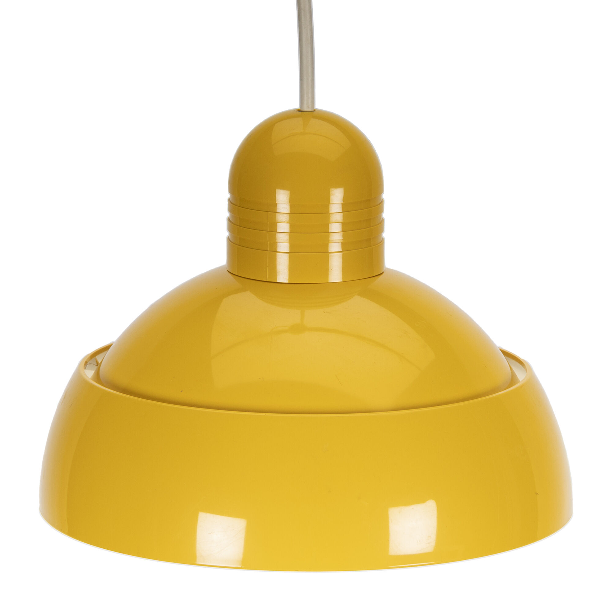 Yellow plastic 70s osram pendant lamp