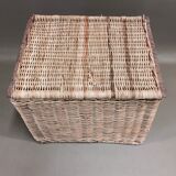 organic rattan and leather trunk