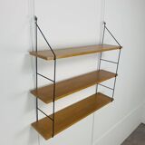 Wooden and metal string shelf, 1960s