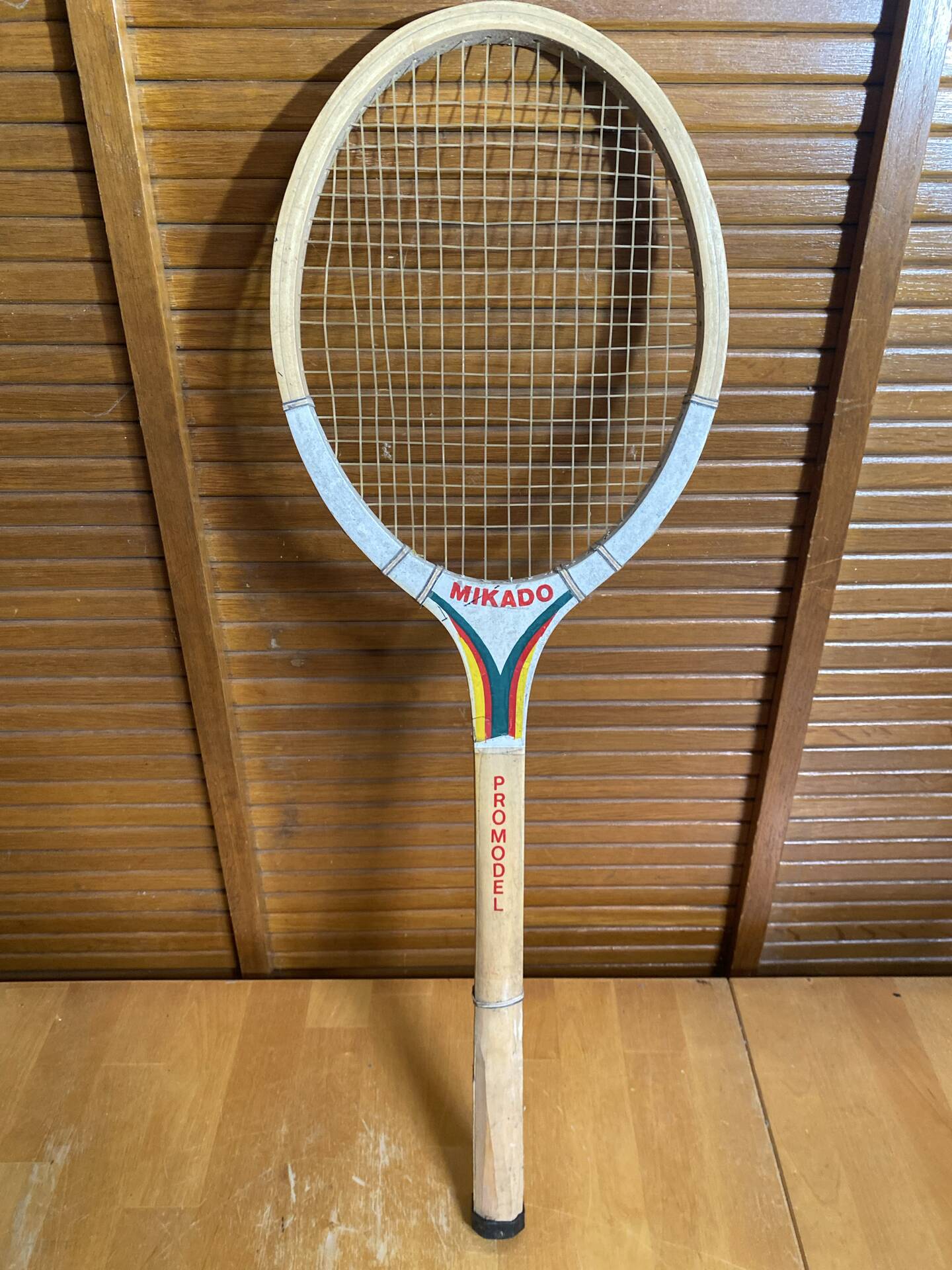 Vintage wooden tennis racket mikado promodel sports