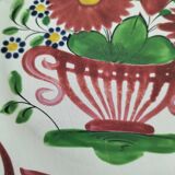 Saint-Clément plate – floral basket decoration with lyre handles – circa 1910