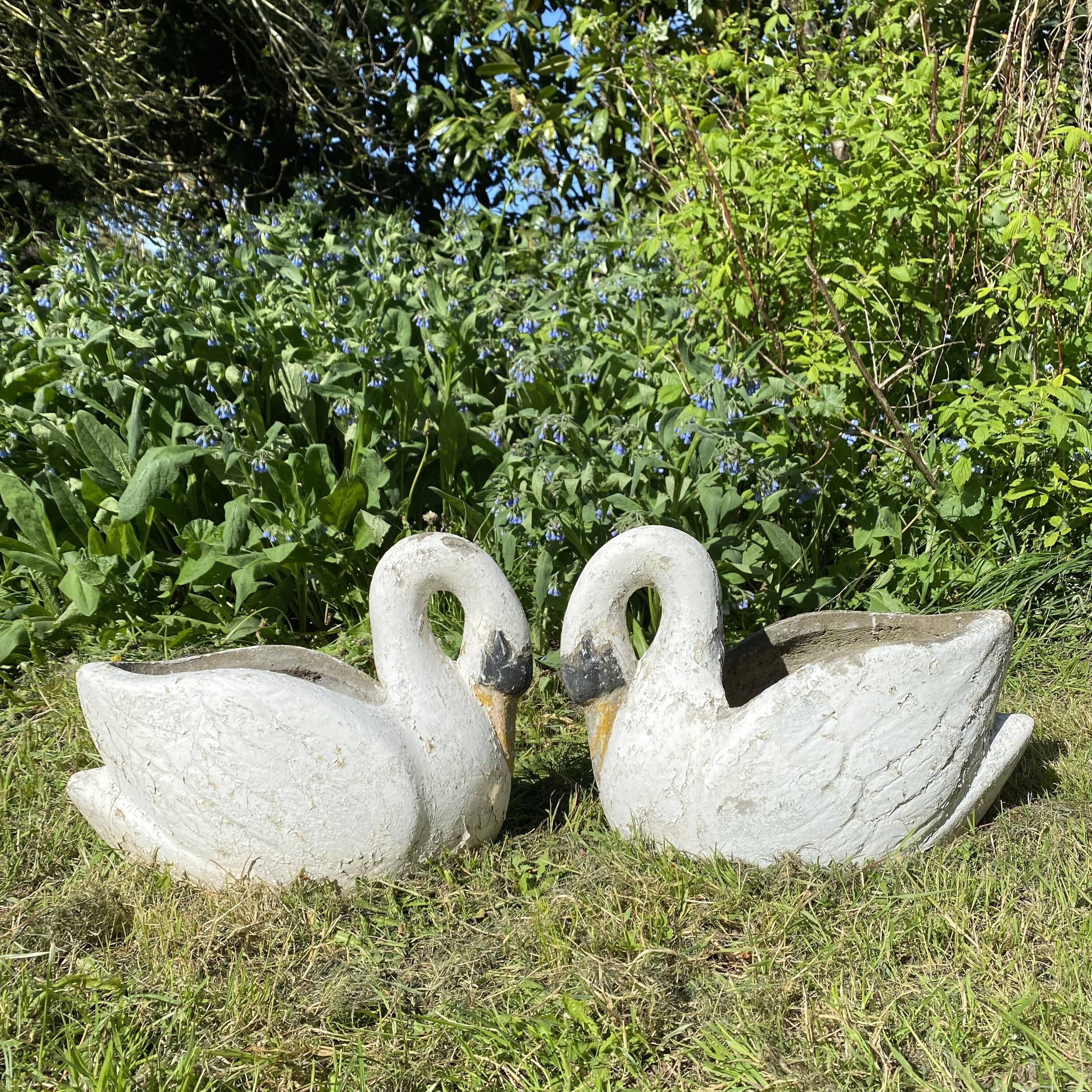 Pair of concrete planters, 1960s