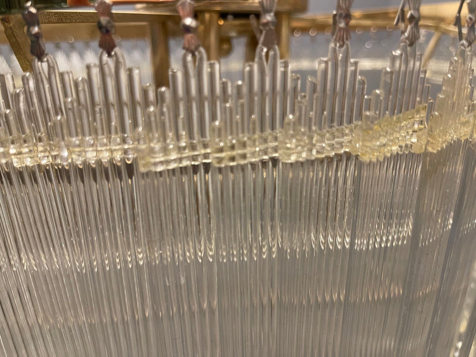 Mid-century italian brass acrylic chandelier lamp