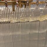 Mid-century italian brass acrylic chandelier lamp