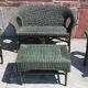 Salon de jardin complet en rotin. (Sofa, fauteuils x 2, table basse)