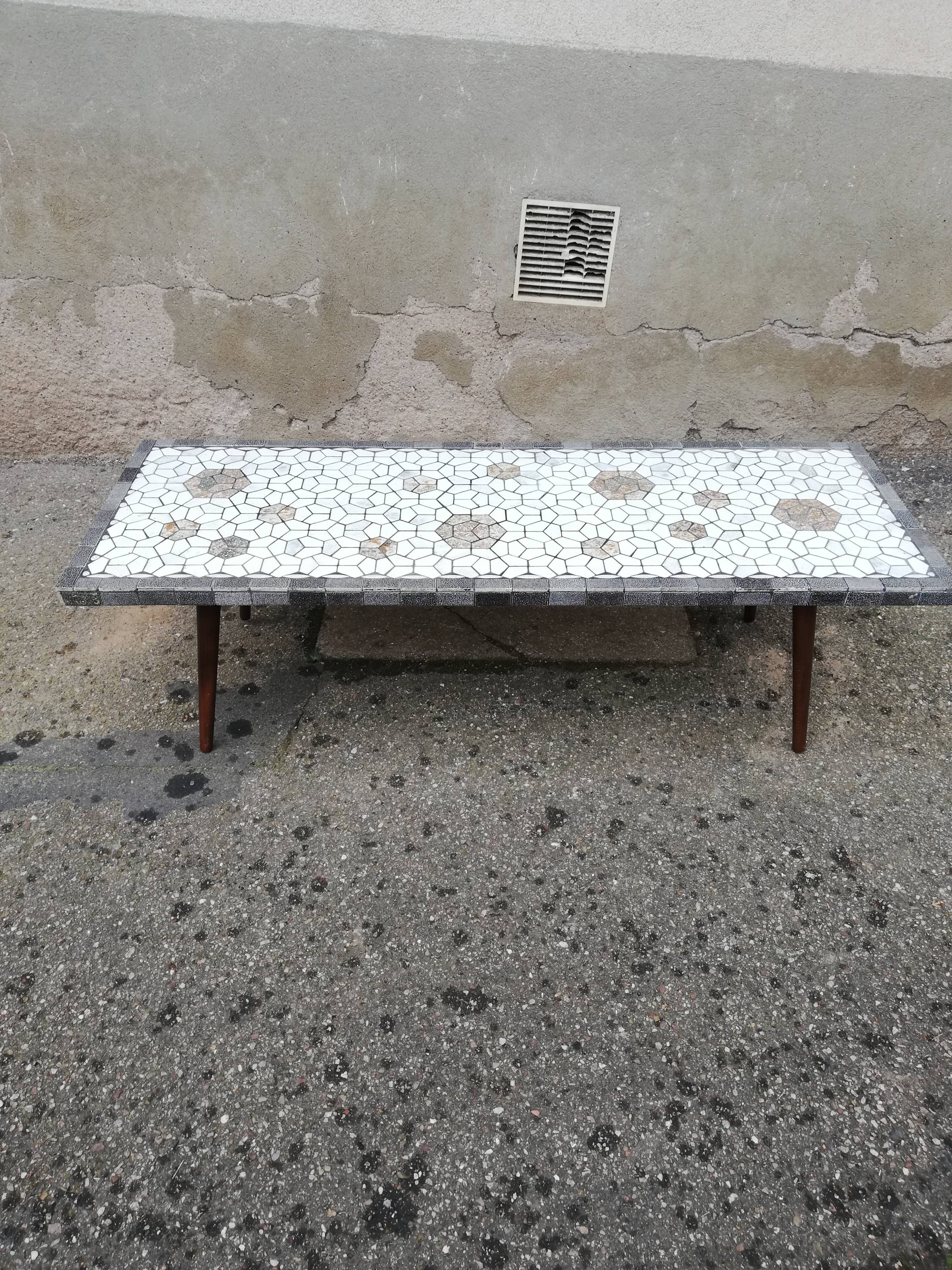 Vintage ceramic coffee table compass legs