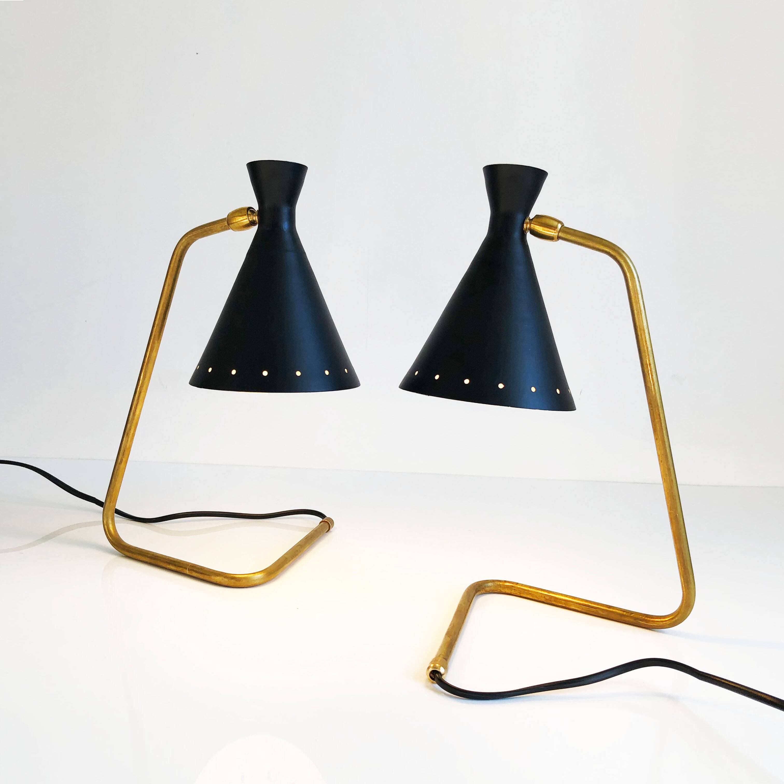 Pair of Italian “cocotte” lamps. 50s design